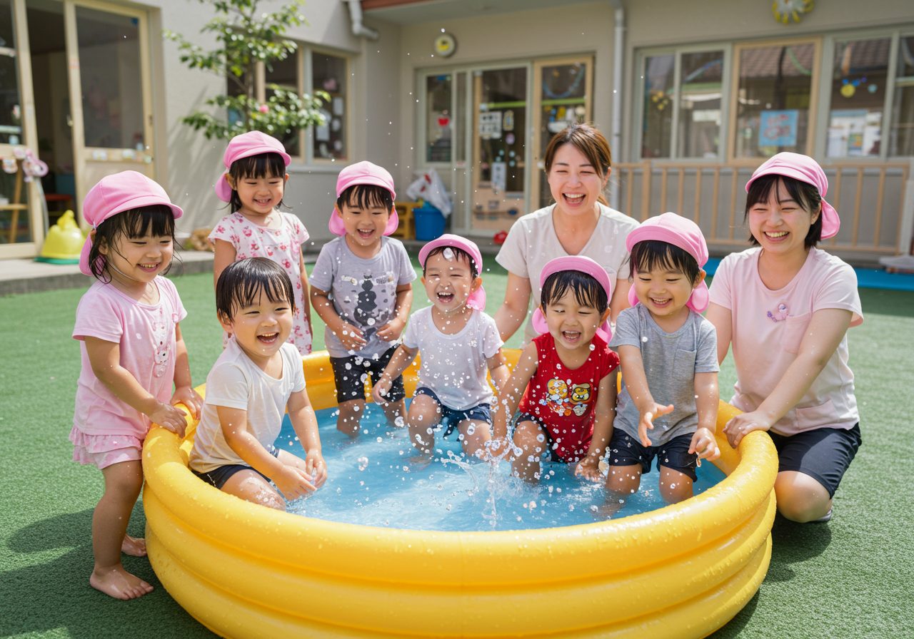 保育園の水遊びとプール遊び：夏の成長を促す活動